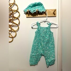 Little One Green Floral Baby Romper